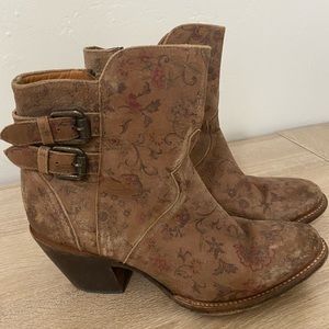 Lucchese leather floral booties
